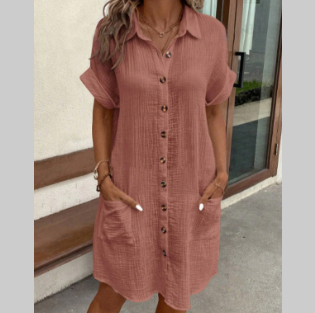 VM – Zomerse Overhemdjurk met Knoopsluiting – Dames