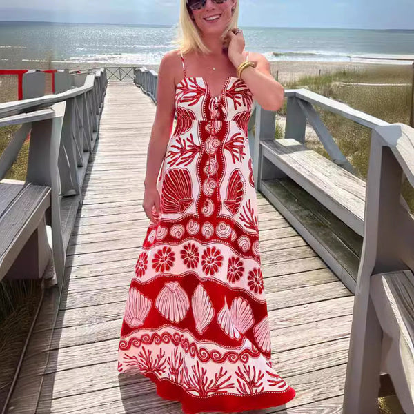 VM – Maxi-jurk met Schelpenprint – Licht & Zwierig voor Zomerlooks
