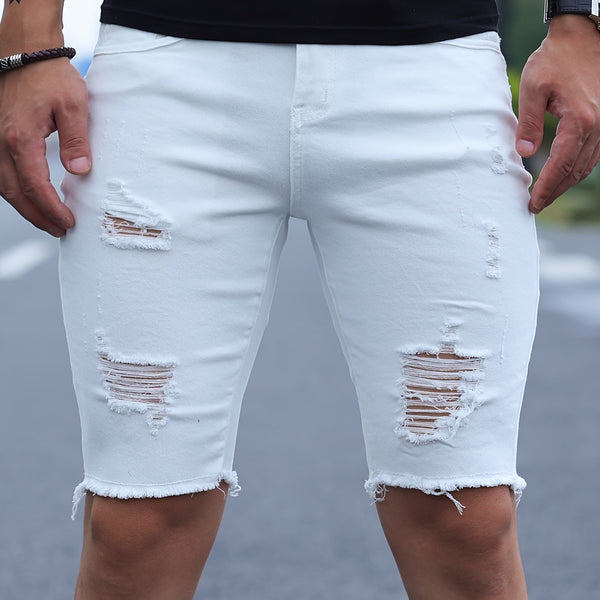 VM – Ripped Denim Shorts voor Heren – Blauw