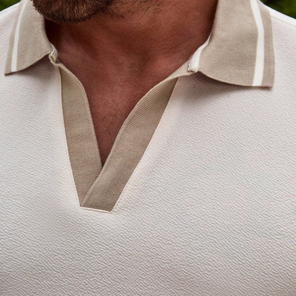 VM – Heren Poloshirt Zomer met Geplisseerde Details