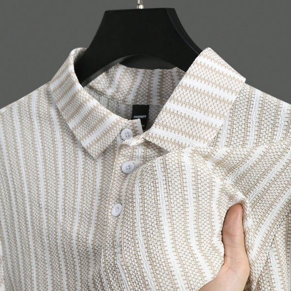 VM – Geribbeld Heren Poloshirt met Luxe Details