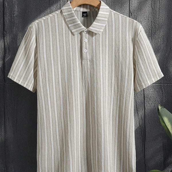 VM – Geribbeld Heren Poloshirt met Luxe Details