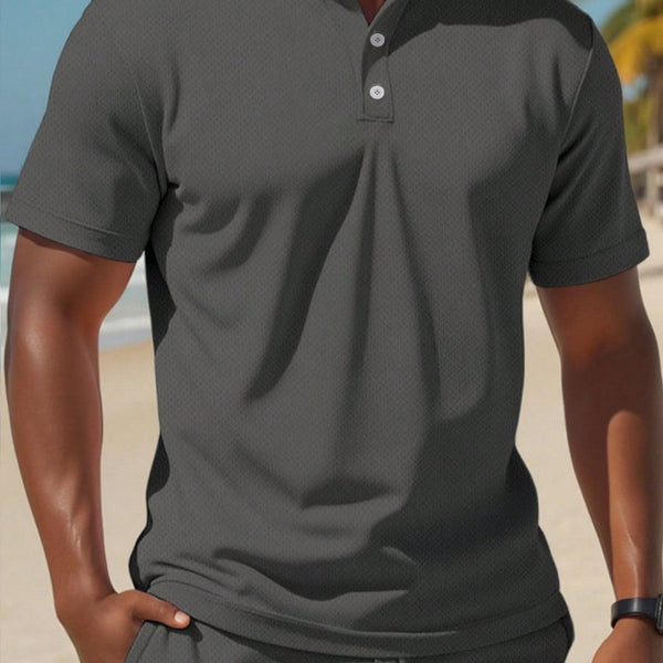 VM – Heren Set met Henley Top & Shorts – Comfortabel & Casual