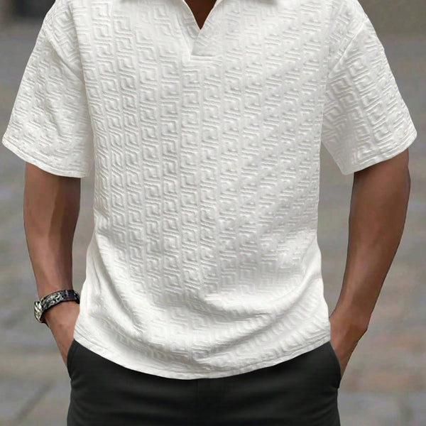 VM – Witte Zomerpolo Heren met Geplisseerd Detail