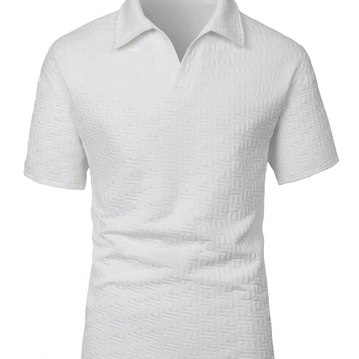VM – Witte Zomerpolo Heren met Geplisseerd Detail