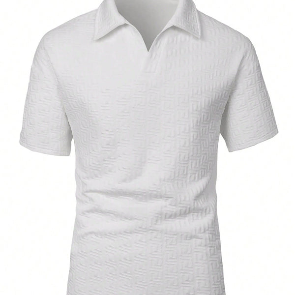VM – Witte Zomerpolo Heren met Geplisseerd Detail