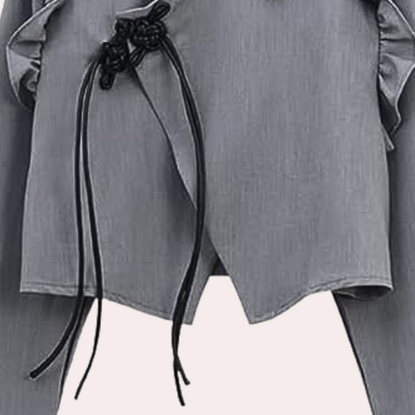 VM – Trendy Top met Plooien voor Dames – Grijs