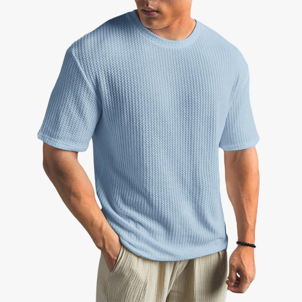 VM – Katoenen T-Shirt met Geweven Textuur en Regular Fit