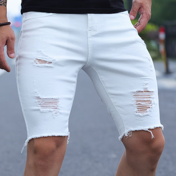 VM – Ripped Denim Shorts voor Heren – Blauw