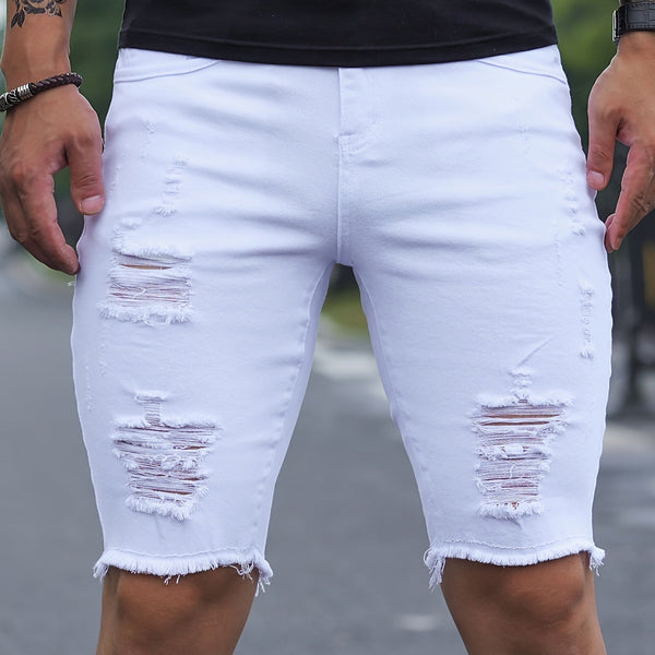 VM – Ripped Denim Shorts voor Heren – Blauw