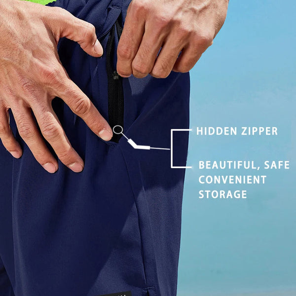VM – Heren sportieve zwemshort met ritszakken en compressievoering