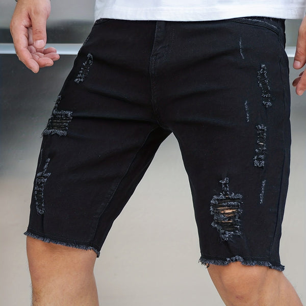 VM – Ripped Denim Shorts voor Heren – Blauw