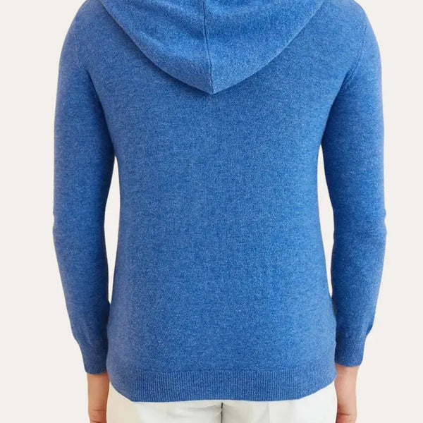 VM – Cashmere Zip Vest in Azuurblauw