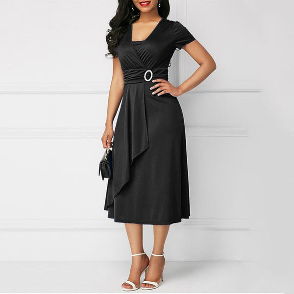 VM – Elegante Midi Jurk met Flatterende Pasvorm
