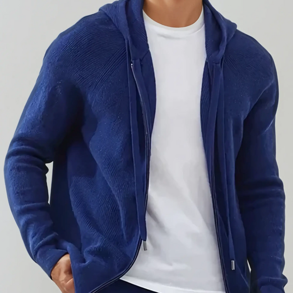 VM – Cashmere Zip Vest in Marineblauw