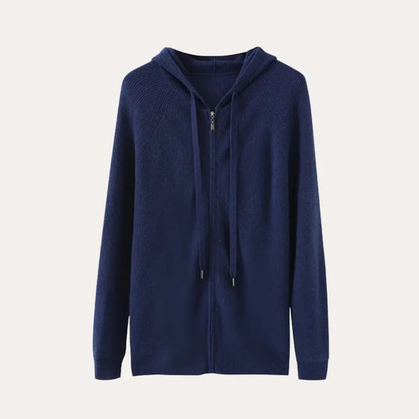 VM – Cashmere Zip Vest in Marineblauw