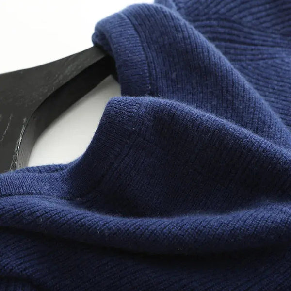 VM – Cashmere Zip Vest in Marineblauw
