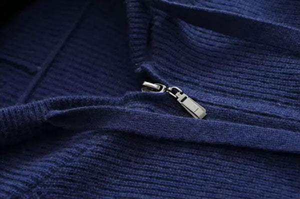 VM – Cashmere Zip Vest in Marineblauw
