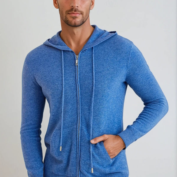 VM – Cashmere Zip Vest in Azuurblauw