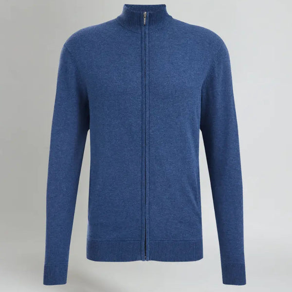 VM – Full Zip Sweater met Ritssluiting – Blauw