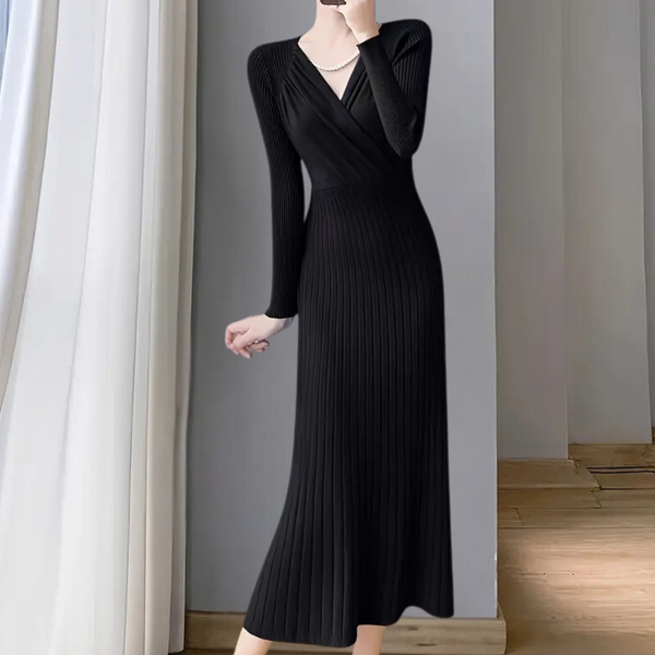 VM – Gebreide Midi Jurk met Elegante Pasvorm