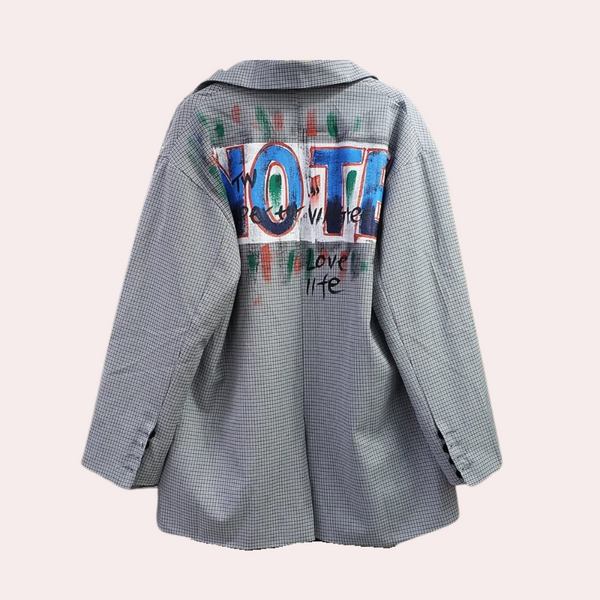 VM – Oversized Blazer met Tekstopdruk voor Dames