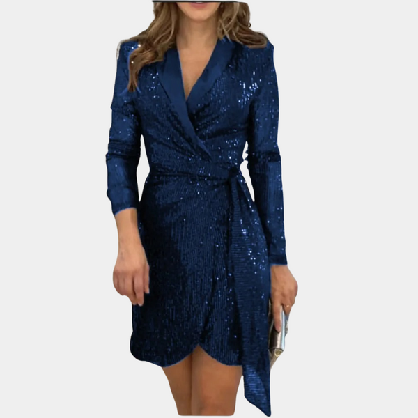 VM – Elegante Blazerjurk met Ceintuur en Glitter