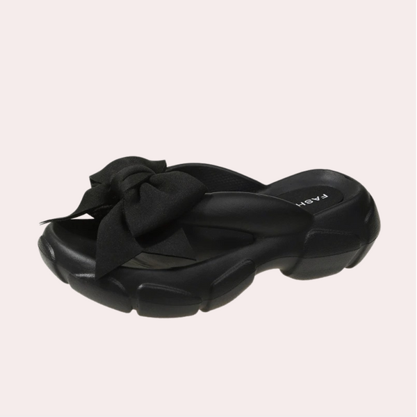 VM – Zomerse Slippers met Strikdetail en Plateauzool – Dames
