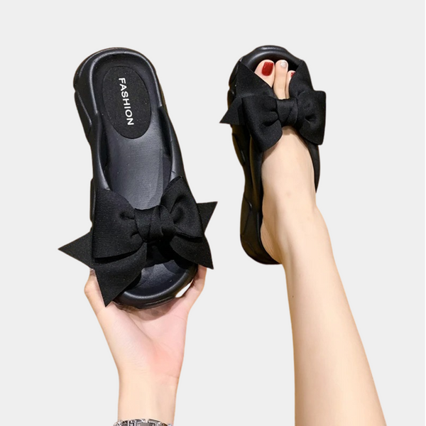 VM – Zomerse Slippers met Strikdetail en Plateauzool – Dames