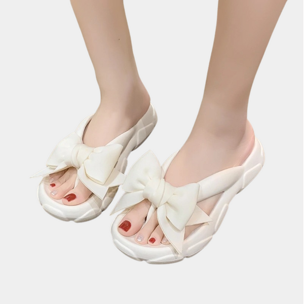 VM – Zomerse Slippers met Strikdetail en Plateauzool – Dames