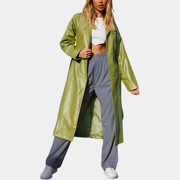 VM – Klassieke Blazer met Lederlook voor Dames