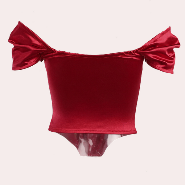 VM – Elegante Off-Shoulder Top met Korsetdetail