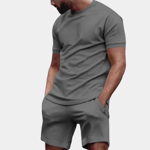 VM- Casual Effen Herenset voor de Zomer met Bijpassende Shorts