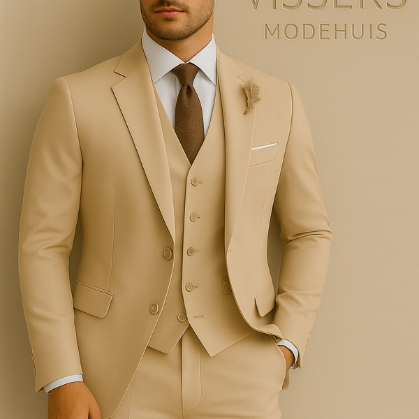 VM – 3-Delig Slim Fit Herenpak met Vest en Blazer