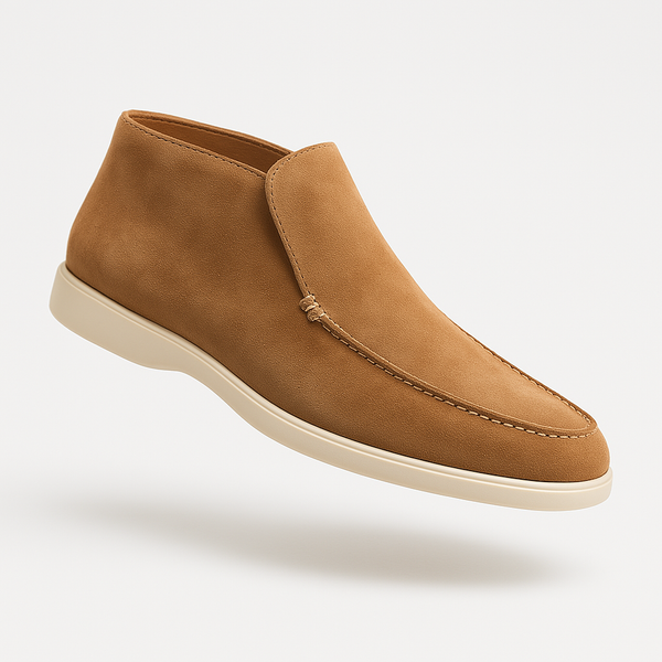 VM – Enkelhoge loafers met suède-look en minimalistische afwerking