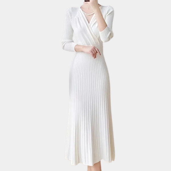 VM – Gebreide Midi Jurk met Elegante Pasvorm