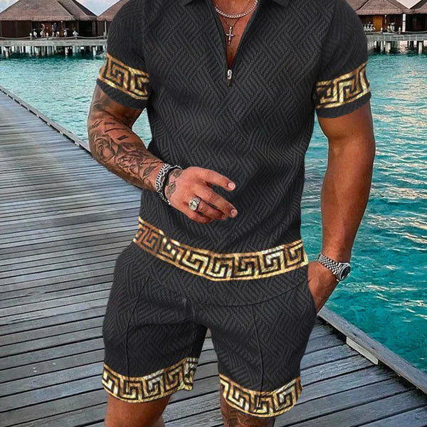 VM – Luxe Co-ord Set met Barok Details voor Heren