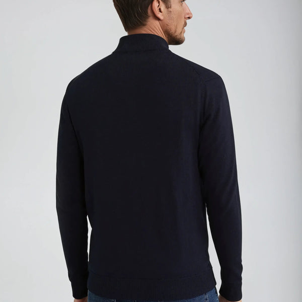 VM – Full Zip Sweater in Marineblauw