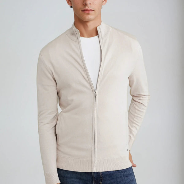 VM – Full Zip Sweater voor Heren – Beige