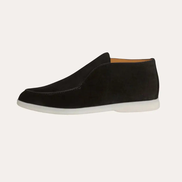 VM – Luxe Suède City Loafers van Kalfsleer – Profond Zwart