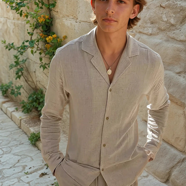 VM – Linnen Beach Overhemd Beige