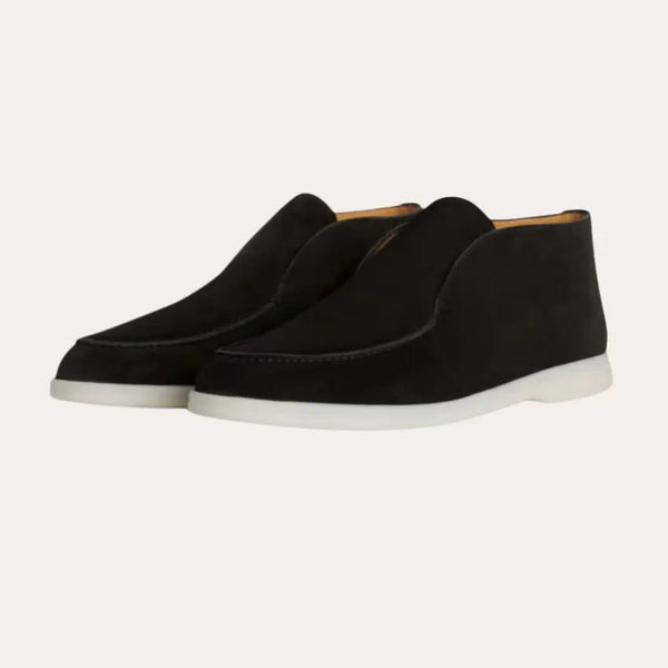 VM – Luxe Suède City Loafers van Kalfsleer – Profond Zwart