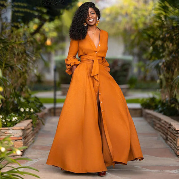 VM – Elegante Lange Zomerjurk met Verfijnde Details