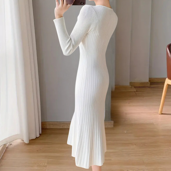 VM – Gebreide Midi Jurk met Elegante Pasvorm
