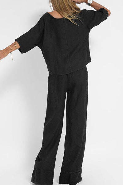 VM – Tweedelige Set met Cropped Top en Wijde Broek