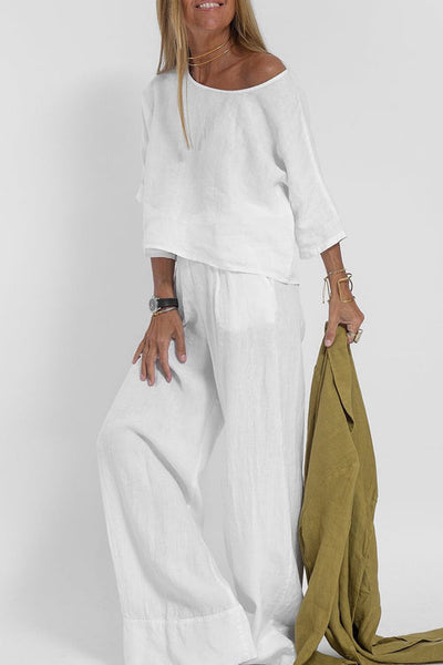 VM – Tweedelige Set met Cropped Top en Wijde Broek