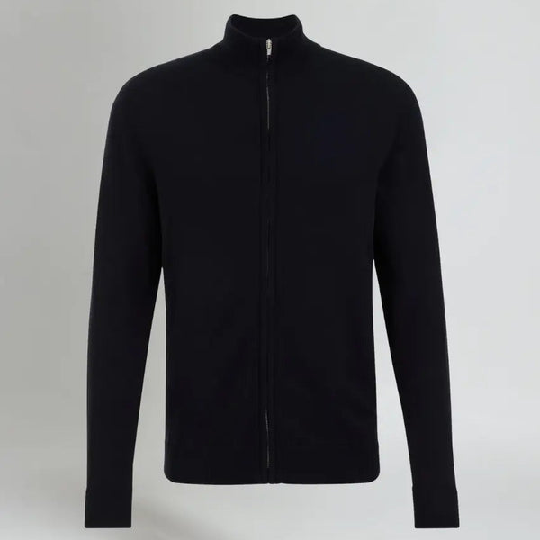 VM – Full Zip Sweater in Marineblauw