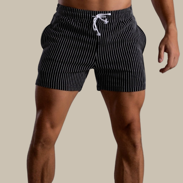 VM – Ribstof Zwemshorts met Retro Pasvorm voor Heren
