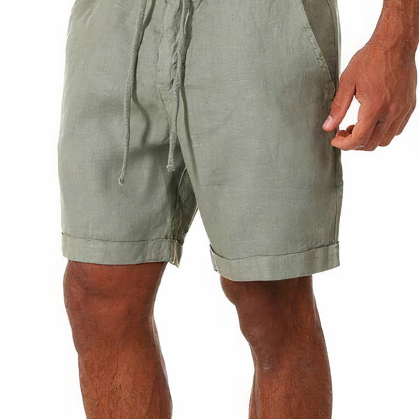 VM – Heren linnen short met moderne pasvorm