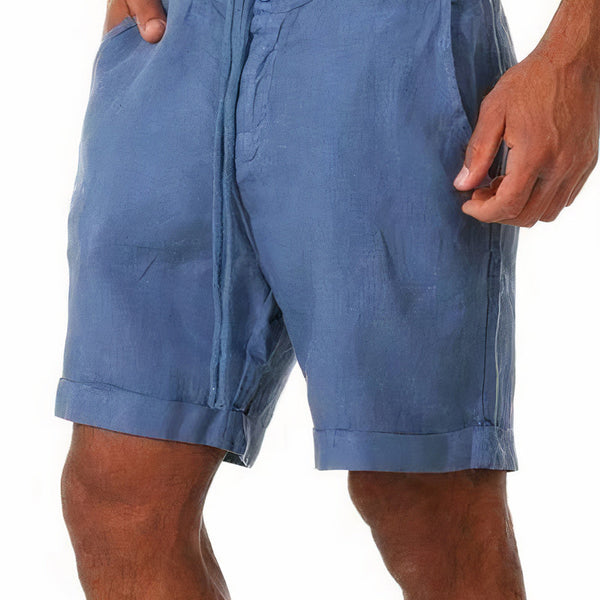 VM – Heren linnen short met moderne pasvorm